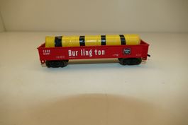 Bachmann H0: US 40`` Flat Car Burlington beladen #3141